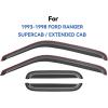 imageinChannel Window Visors Rain Guards Shield for 19931998 Ford Ranger SuperCab Window Vent Wind Deflectors Visors Shades for 9398 Ranger Extended Cab19931998 Ford Ranger SuperCab  Extended Cab