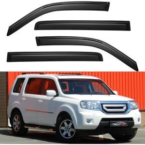 imageWindow Visors Rain Guards Shield for 2009 2010 2011 2012 2013 2014 2015 Honda Pilot Window Wind Deflectors Vent Shades for 0915 Pilot