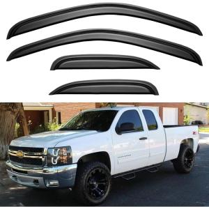imageWindow Visors Rain Guards for 19992007 Chevy SilveradoGMC Sierra 1500 Window Vent Wind Deflectors Visors Shades for 9906 SilveradoSierra 2500 0107 SilveradoSierra 3500 Standard Cab 2 PCS20072013 silveradosierra ext cab