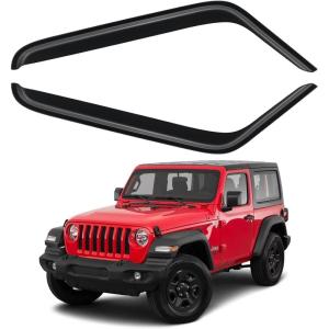 imageinChannel Window Visors Rain Guards Shield for 19931998 Ford Ranger SuperCab Window Vent Wind Deflectors Visors Shades for 9398 Ranger Extended Cab20072018 Jeep Wrangler JK