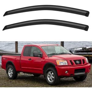 imageinChannel Window Visors Rain Guards Shield for 19931998 Ford Ranger SuperCab Window Vent Wind Deflectors Visors Shades for 9398 Ranger Extended Cab20042015 Nissan Titan King Cab