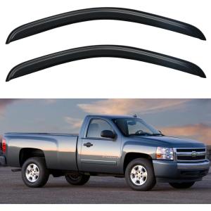 imageinChannel Window Visors Rain Guards Shield for 19931998 Ford Ranger SuperCab Window Vent Wind Deflectors Visors Shades for 9398 Ranger Extended Cab20072013 SilveradoSierra 1500 Regular Cab