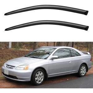 imageinChannel Window Visors Rain Guards Shield for 19931998 Ford Ranger SuperCab Window Vent Wind Deflectors Visors Shades for 9398 Ranger Extended Cab20012005 Honda Civic Coupe