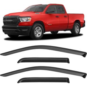 imageinChannel Window Visors Rain Guards Shield for 19931998 Ford Ranger SuperCab Window Vent Wind Deflectors Visors Shades for 9398 Ranger Extended Cab20192025 ram 1500 quad Cab