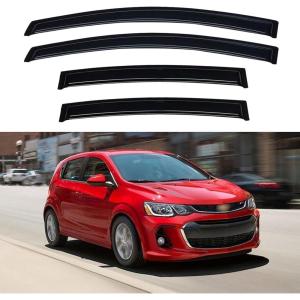 imageinChannel Window Visors Rain Guards Shield for 19931998 Ford Ranger SuperCab Window Vent Wind Deflectors Visors Shades for 9398 Ranger Extended Cab20122020 Chevy Sonic Hatchback