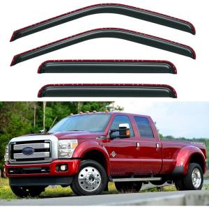 imageinChannel Window Visors Rain Guards for 19992016 Ford F250 F350 F450 F550 Super Duty Pickup Side Window Vent Wind Deflectors Visors Shades for 9916 F250 F350 F450 F550 SuperCrew Cab19992016 F250F550 supcrew